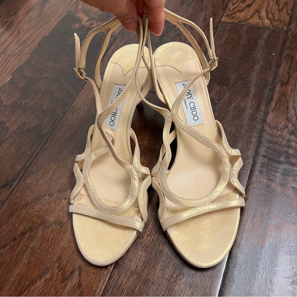 Jimmy Choo Elegant Gold Heels